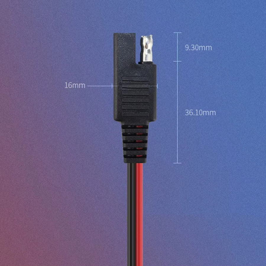2er-Set SAE Single-ended Kabel Power Verlängerung Stecker für Solar Panel und Batterie Adapter in Schwarz - Bild 3