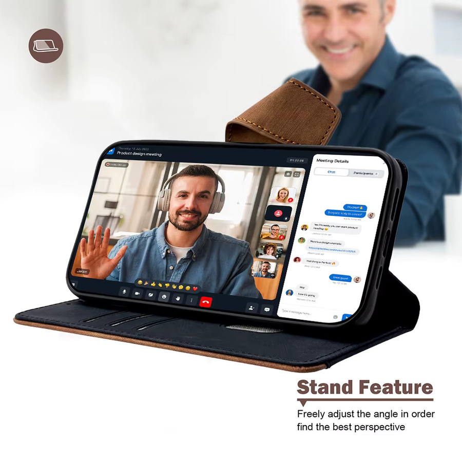 Stoßfeste Brieftaschen-Handyhülle mit Metall-Schnallen für Realme GT8 GT7 Pro Racing GT 7T 6T GT Neo6 SE in Blau - Bild 4