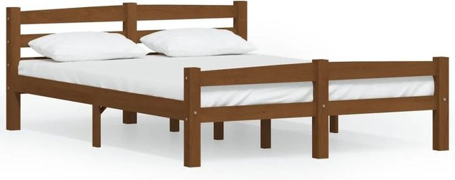 vidaXL Massivholzbett aus Kiefer in Honigbraun, Modernes Bettgestell B: 120 cm, L: 200 cm - Bild 1