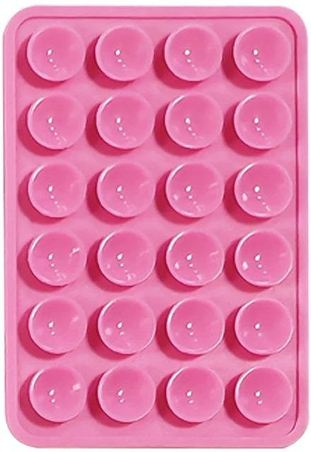 LIUXING Multifunktionale Silikon-Saugnapf-Halterung für Mobiltelefone, doppelseitig und rutschfest, Rosa - Bild 1