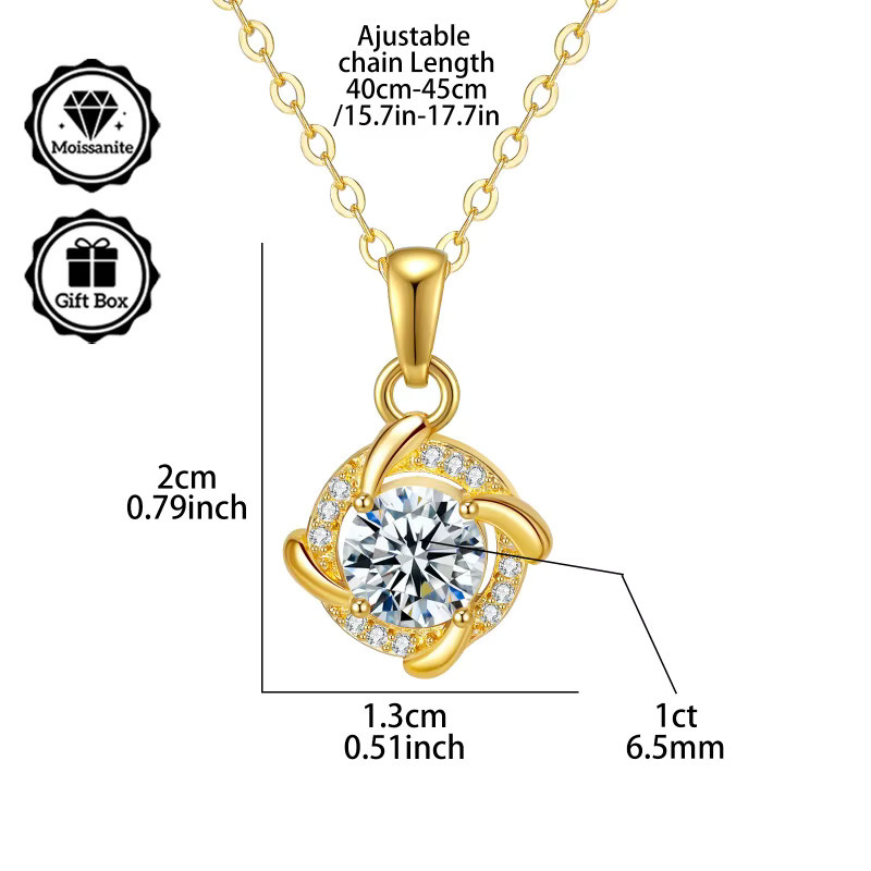 LAMVOICE Halskette, Moissanit, Gold, Damen - Bild 3