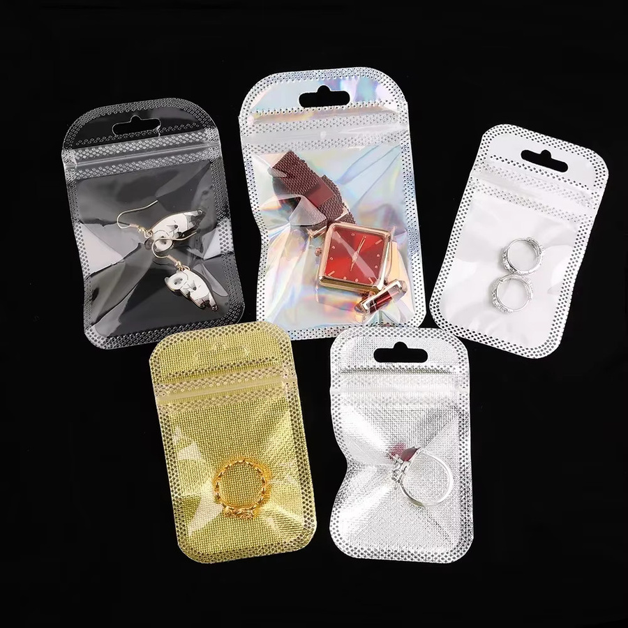 50 Stück transparente selbstdichtende Plastikbeutel als wiederverschließbare Schmuckverpackung zur Aufbewahrung von Ohrringen, Ringen und Halsketten - Bild 2