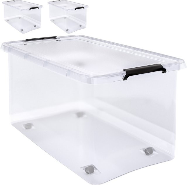Deuba 2er-Set Aufbewahrungsboxen transparent stapelbar B/T/H: 60 x 40 x 35 cm - Bild 1