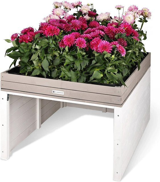 WONDERMAKE Design Mährobotergarage Cubilio1 in Weiß mit Pflanzkasten und Wasserabfluss, B/T/H: 96,0 x 78,5 x 57,0 cm - Bild 1