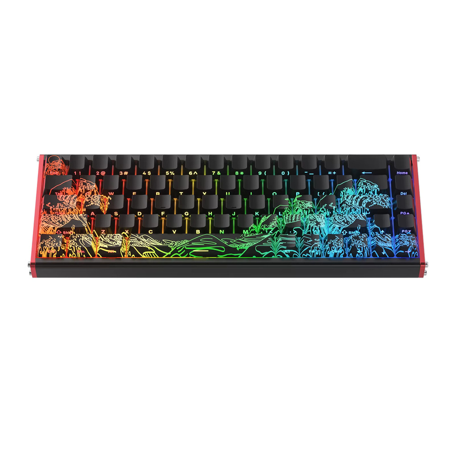AJAZZ ALUX68 PLUS Aluminium Gaming-Tastatur mit Hall-Effekt Magnetischen Schaltern, Kabelgebunden, 8K Abtastrate, Schwarz/Multicolor - Bild 6