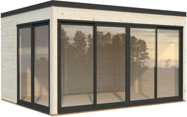 Palmako Gartenhaus Serena Slide Plus aus Fichtenholz mit Pultdach in Natur - Bild 1