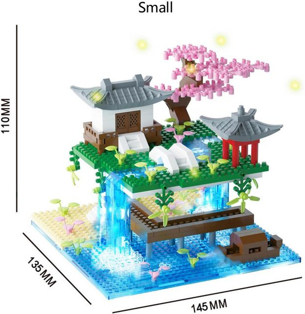 Linyi toy Ziegel-Sammlungs-Set chinesische Landschaft mit LED - Bild 1