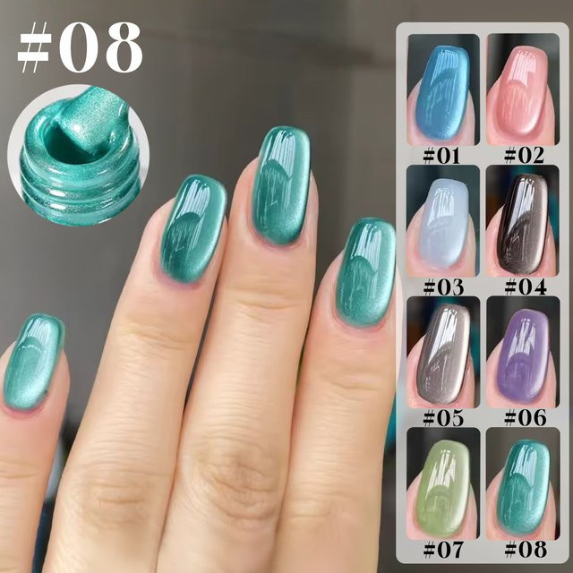 MIANEL Katzenaugen-Magnetgel Nagellack, Kristall Rosa Blau, 12 ml - Bild 1