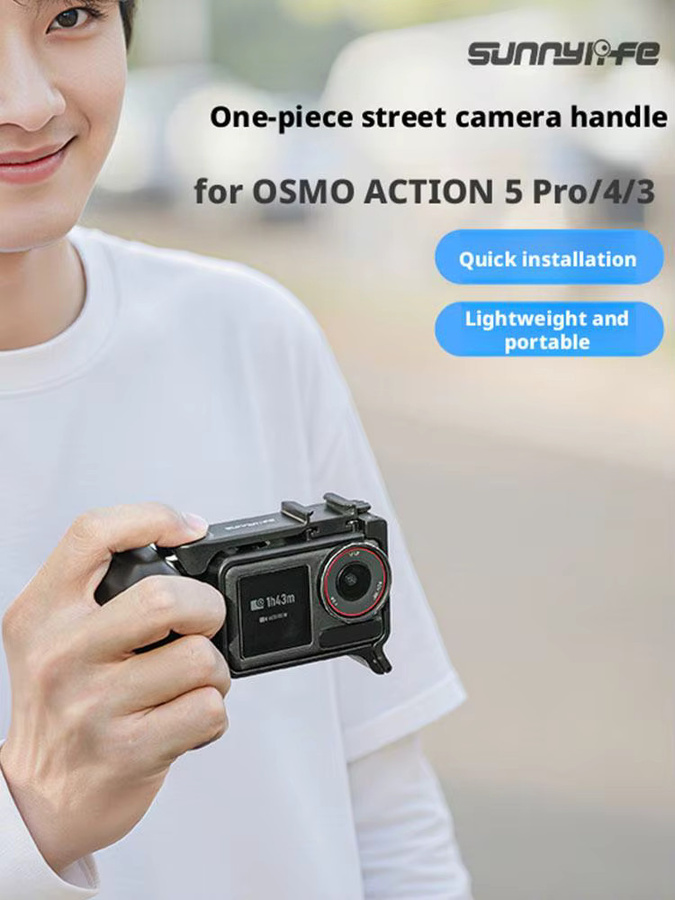 DJI Street Grip Kit Käfig mit Seiten-Griff und Quick Release Halterung für Osmo Action 5 Pro, 4 und 3 in Schwarz - Bild 7