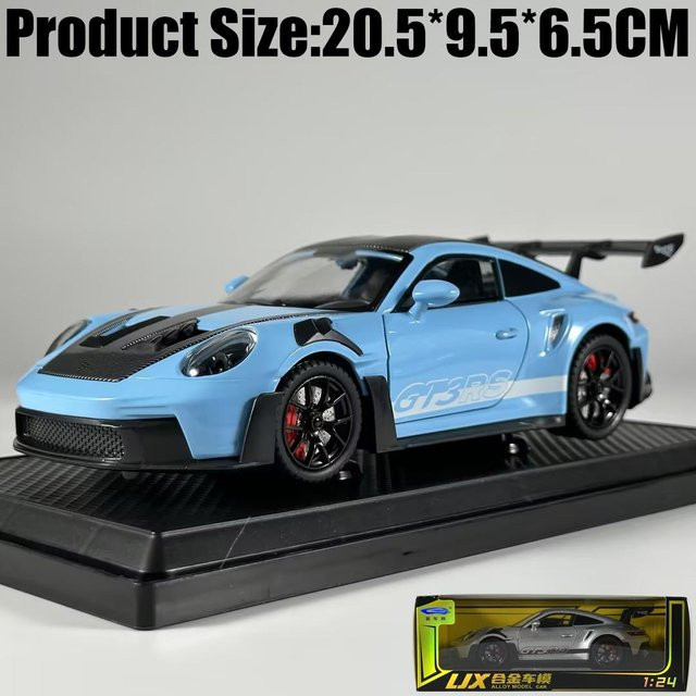 Linyi toy car Porsche 911 GT3 RS 992 Generation, Modellauto, 1:24, Metall, Blau, ab 14 Jahren - Bild 1