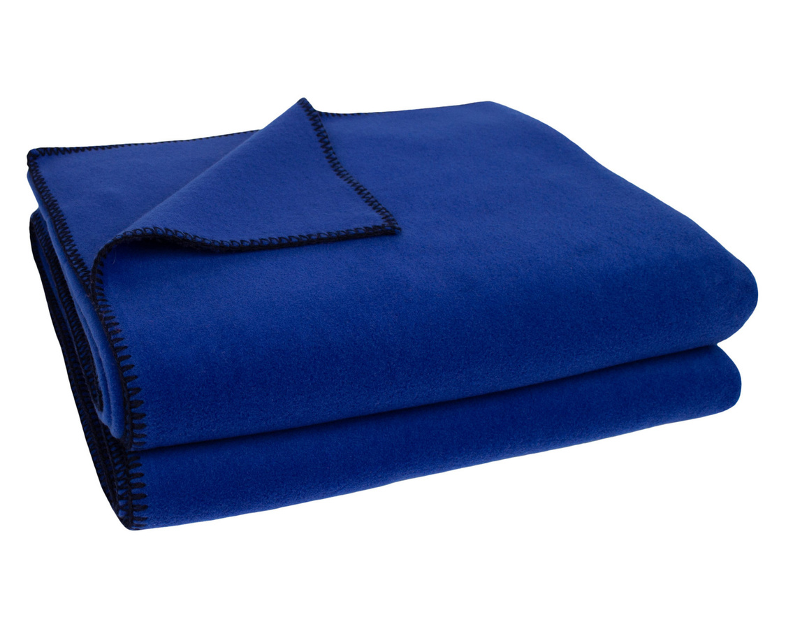 Zoeppritz Soft-Fleece Wohndecke in Schwarz und Blau, flauschig und Oeko-Tex Standard 100 zertifiziert - Bild 1