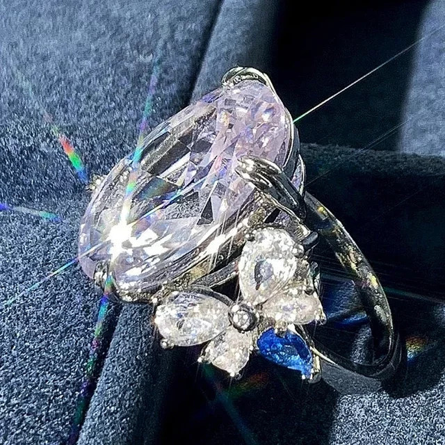 Huitan Schmetterling Ringe, Silber, Zirkonia, Damen - Bild 1