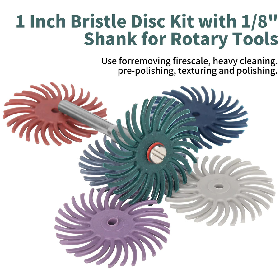 Dremel Radialborstenscheiben-Set mit 48 oder 76 Stück, 50 mm Durchmesser, Schmuckschleifscheiben für Drehwerkzeuge mit 3 mm oder 2,35 mm Schaft - Bild 2
