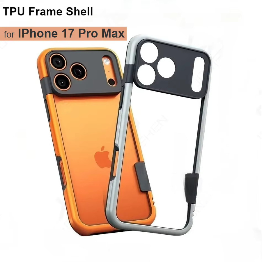 Stoßfeste Silikonrahmen-Hülle im Bare-Metal-Look mit Wärmeableitung für Apple iPhone 17 Pro Max, 16 Pro, 15 und 14 mit Kameraschutz - Bild 2