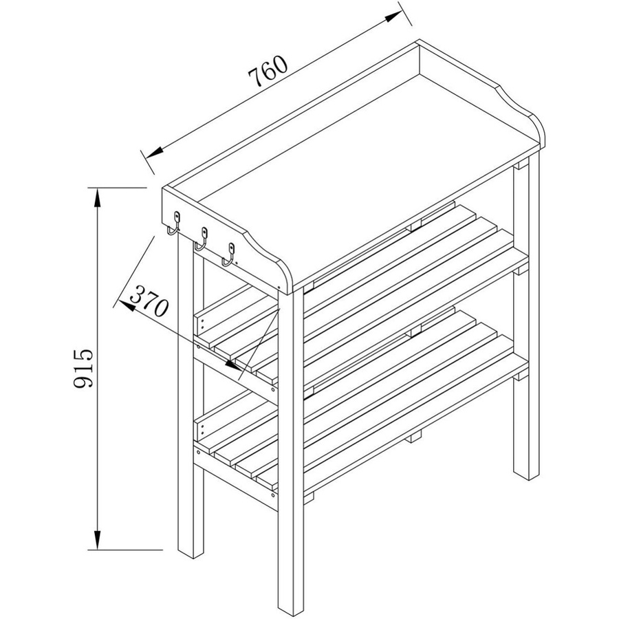 AXI Pflanztisch aus Hemlock-Holz in Braun und Weiß, B/T/H: 76 x 37 x 91,5 cm - Bild 2
