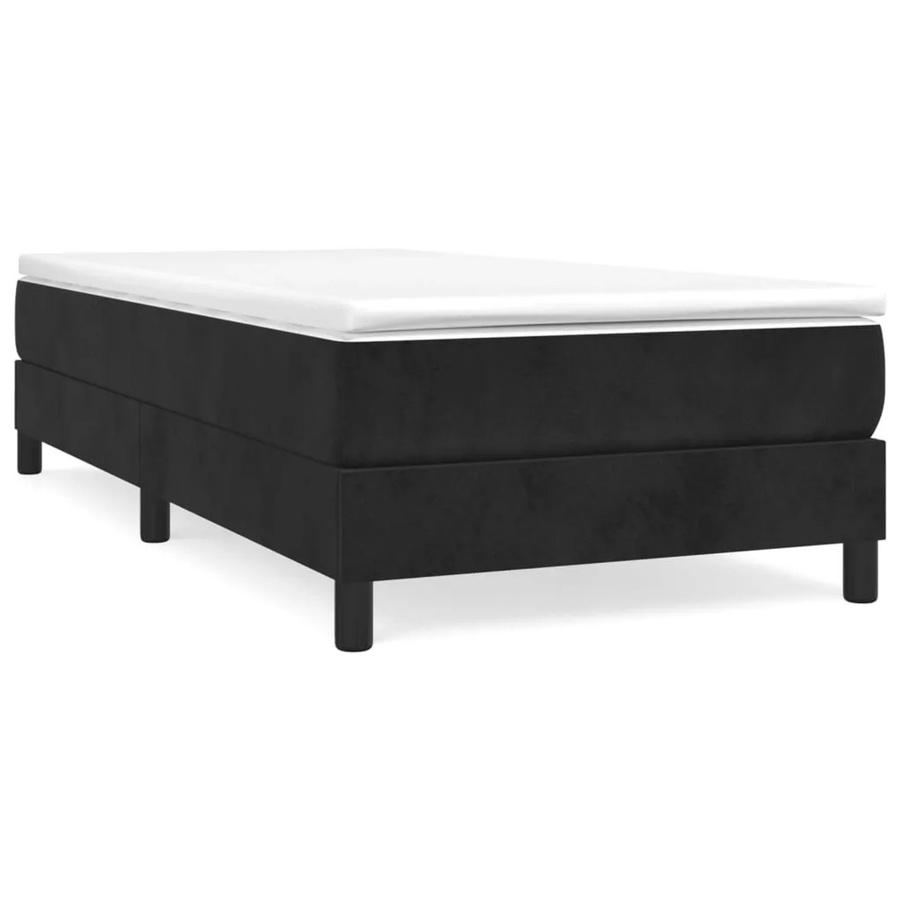 vidaXL Boxspringbett aus Samt in Schwarz, B/T/H: 100 x 200 x 203 cm - Bild 2