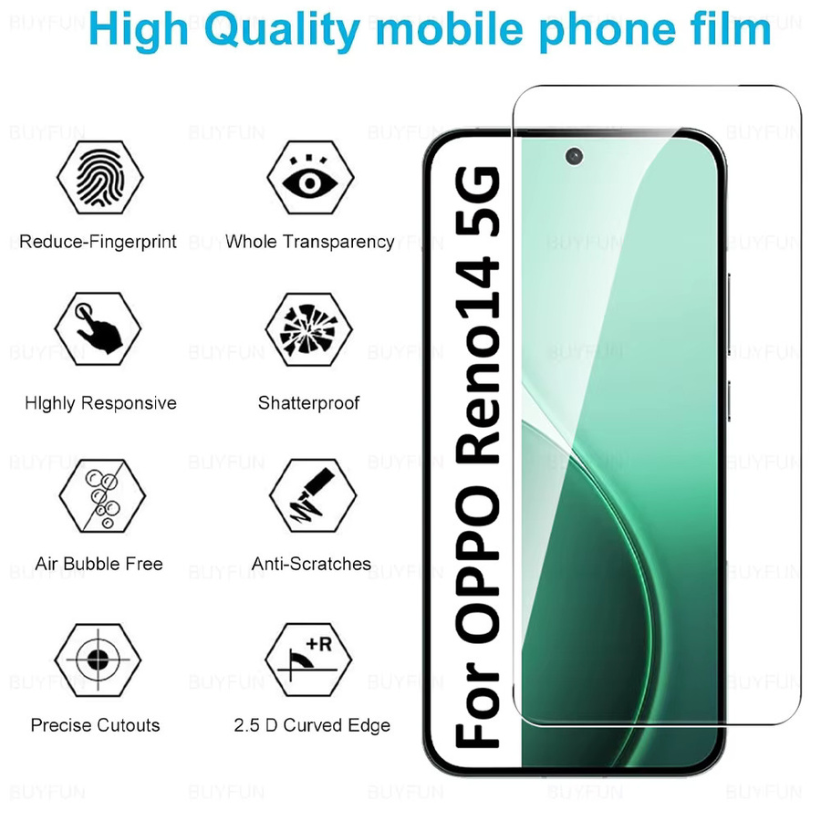 2er-Pack Gehärtetes Glas Display Schutzfolie für OPPO Reno 14 F 5G in Transparent - Bild 2