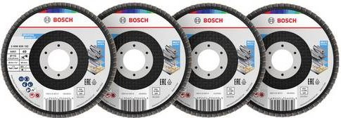 Bosch Fächerschleifscheiben Set für Metall, Durchmesser: 125 mm, Körnung: 40, 60, 80, 120, Multicolor - Bild 1