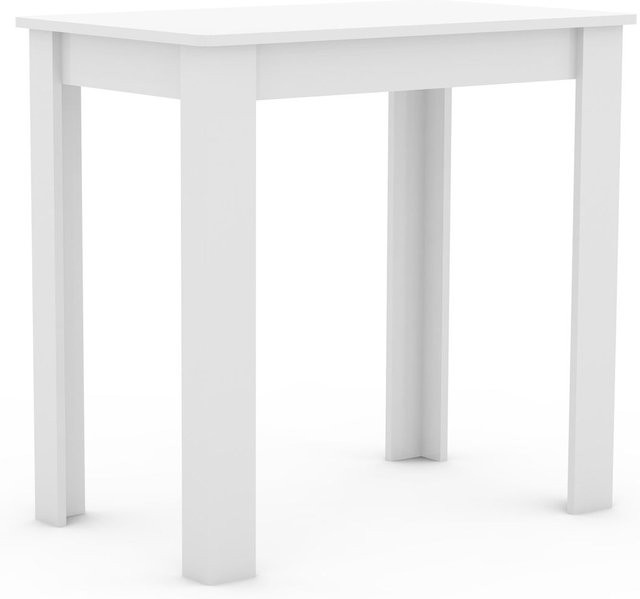 VCM Esstisch Esal 80 in Weiß mit Holzstruktur-Nachbildung, B/T/H: 80 x 50 x 76 cm - Bild 1
