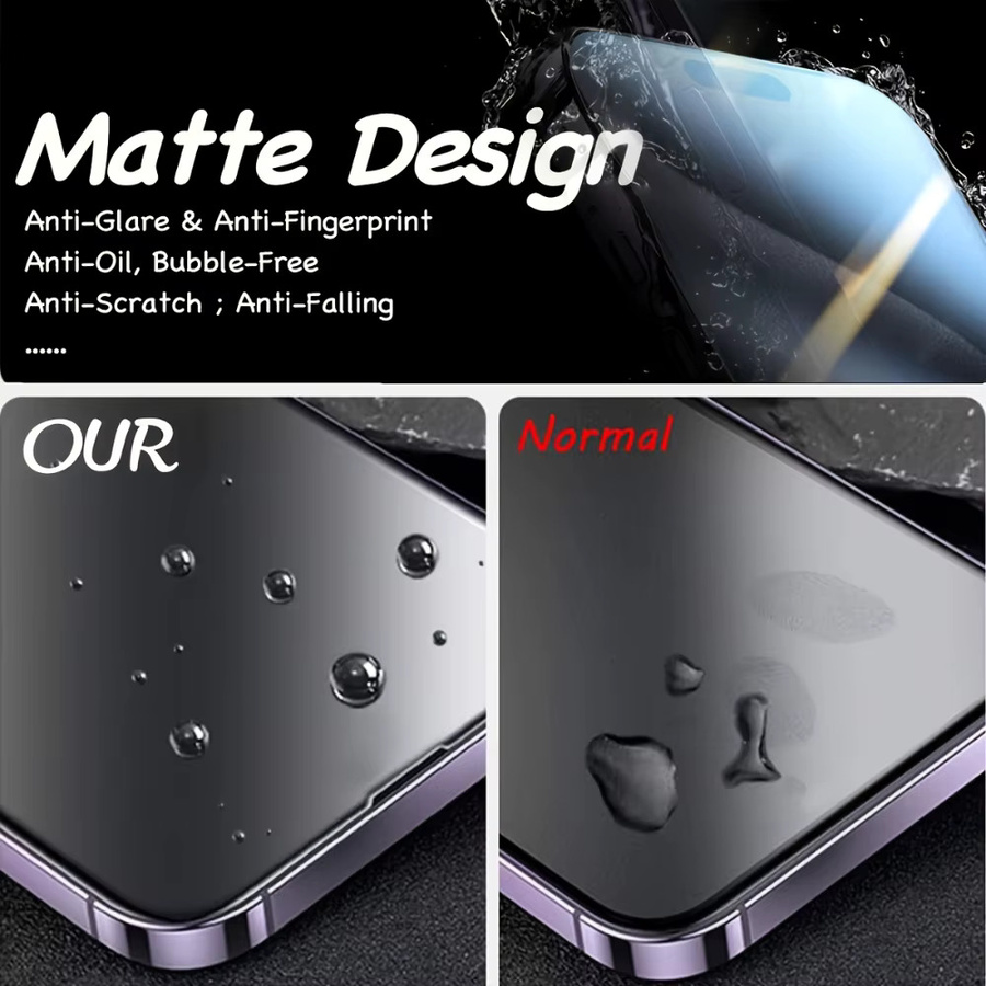 NNBILI 2er-Pack Blickschutz Displayschutzfolien aus mattierter Keramik für iPhone 18 17 16 15 14 13 12 11 Pro Max 17e mit vollständiger Abdeckung - Bild 3