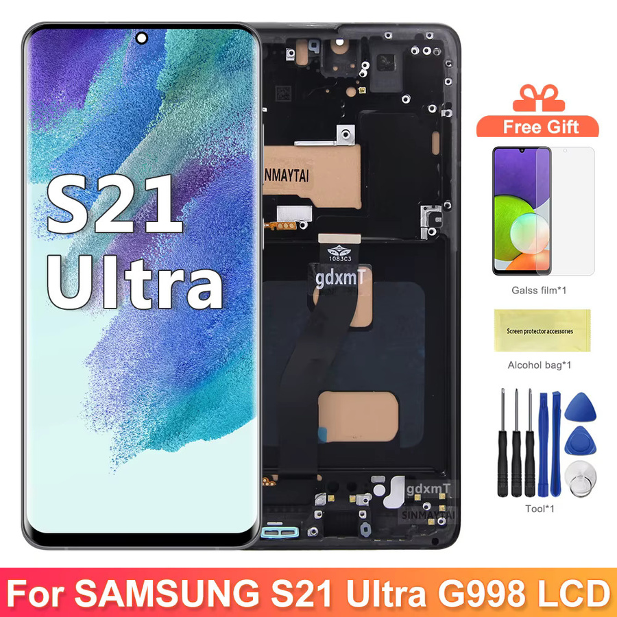 Samsung Galaxy S21 Ultra 5G G998B LCD-Display mit Rahmen in Schwarz, digitaler TFT-LCD-Touchscreen mit S-Pen Unterstützung - Bild 5
