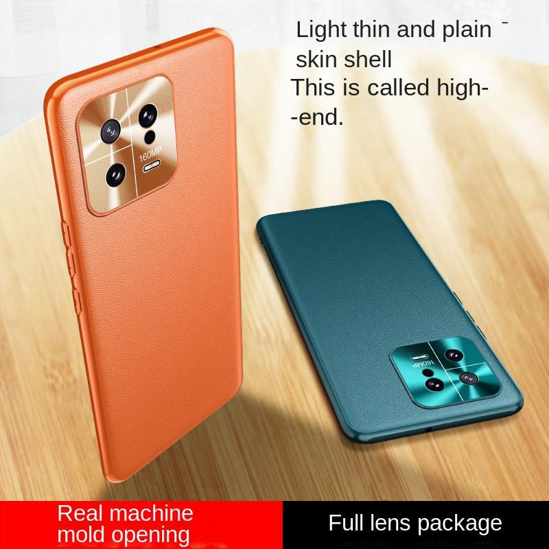 Xiaomi 13 13 Pro Handyhülle aus Leder mit Metall-Linse und integriertem Luftpolster-Schutz in Anti-Drop- und Anti-Fingerabdruck-Design - Bild 3
