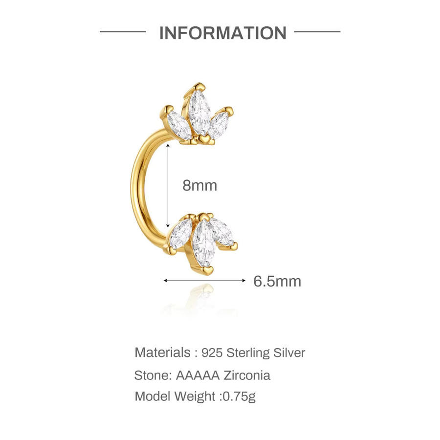 CANNER Ohrring, 925 Silber, Gold, Zirkonia, Unisex - Bild 2