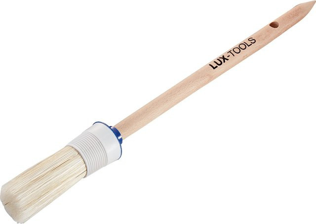 LUX-TOOLS Ringpinsel Lack Größe 4 aus Synthetik mit Holzgriff für wasserbasierte Lacke - Bild 1