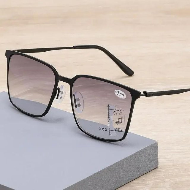 DIXSG Lesebrille, Unisex, Vollrand, Square, Metall, schwarz, transparent - Bild 1