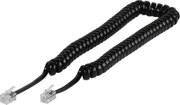 Vivanco Telefonhörerkabel RJ10-Stecker auf RJ10-Stecker, Schwarz, 2,2 m - Bild 1