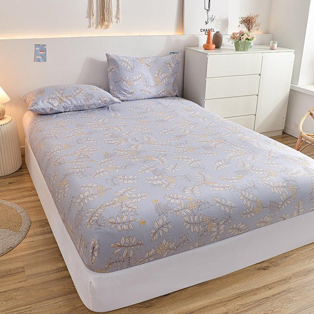Bonenjoy Spannbettlaken aus gebürsteter Mikrofaser mit floralem Design, Blau, B/T/H: 90 x 200 x 30 cm - Bild 1