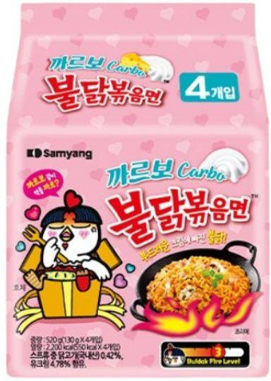 Samyang Buldak Carbonara Hot Chicken Flavor Ramen 4 x 130 g - Bild 1