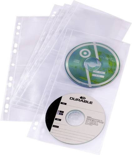 Durable CD/DVD Hülle Cover Light S 4fach Transparent aus Kunststoff für 4 CDs/DVDs/Blu-rays 5er Pack - Bild 1