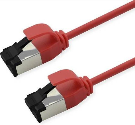Roline Cat.8 S/FTP Patchkabel Ethernet LAN Slim LSOH PoE, rot, 3 m - Bild 1
