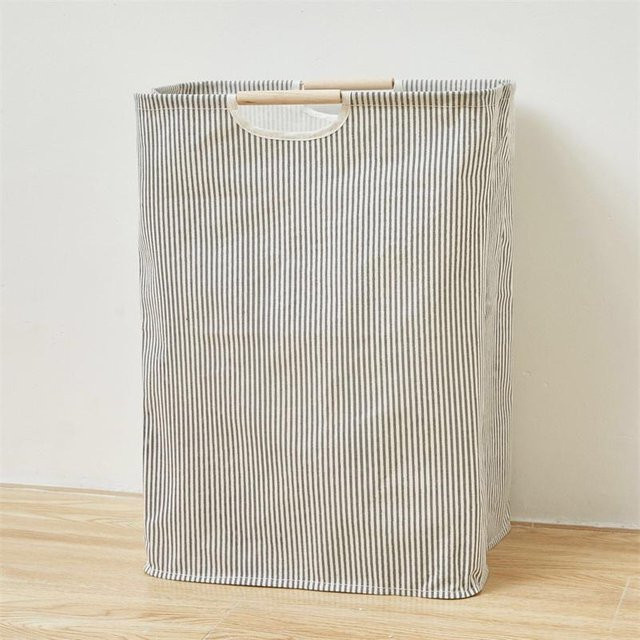 Zusammenklappbarer Wäschekorb mit Griff von Yiran Furniture in Beige aus Baumwolle und Leinen - Bild 1
