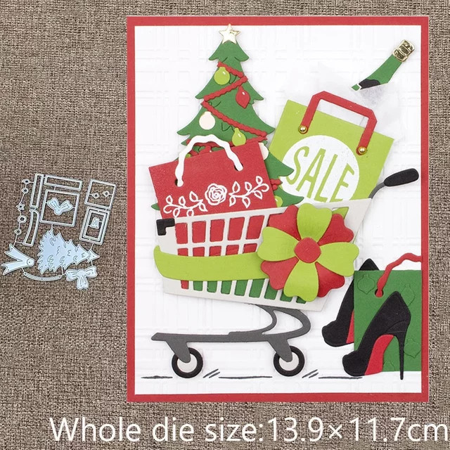Metall-Schablonenform für Bastelarbeiten und Papierhandwerk mit Baum-Design in Mehrfarben - Bild 1