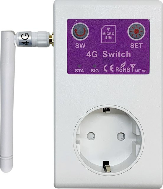 GILEETEEK Smart Power Stecker mit 4G Mobilfunk, EU-Steckdose, Temperaturkontrolle und Stromausfall-Alarm, Farbe: Weiß - Bild 1