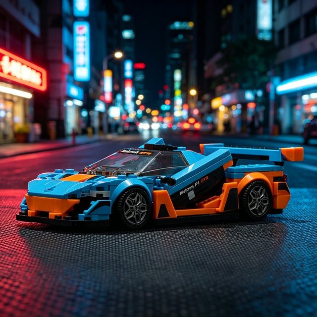 GSF Rennwagen-Bausatz, Blau-Oranges Rennstrecken-Sportauto, ab 14 Jahren - Bild 1