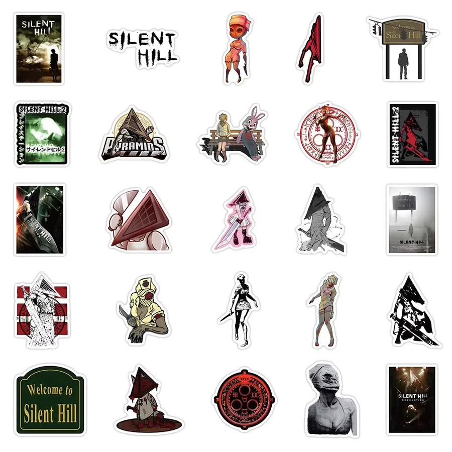 50 Stück Silent Hill Aufkleber Set, wasserfeste Horror Film Sticker in Multicolor für Laptop, Kühlschrank und Graffiti von GOGOTU - Bild 2