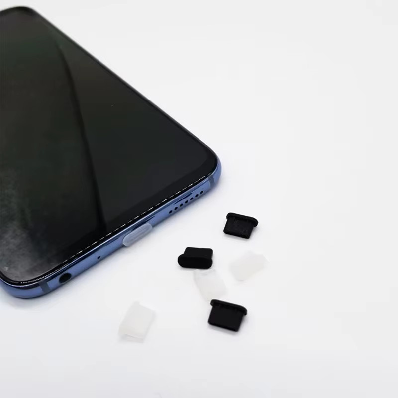 Silikon Staubschutz Abdeckung für USB Typ C Ladeports in Transparent für Samsung Huawei Xiaomi Smartphones - Bild 5