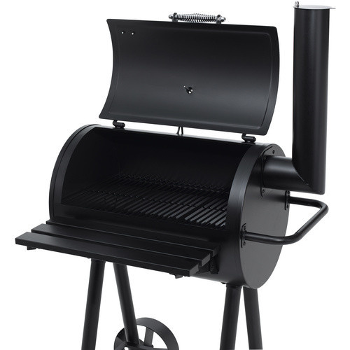 TEPRO Holzkohlegrill Berkeley in Schwarz mit Deckel, Thermometer und Rollen, Grillrostfläche je 21,5 x 44 cm - Bild 5