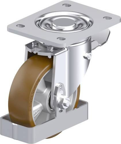 Blickle Stahlblech-Lenkrolle LH-ALB 125K-3-ST-FS in Silber mit 125 mm Rad-Durchmesser und 550 kg Tragfähigkeit - Bild 1