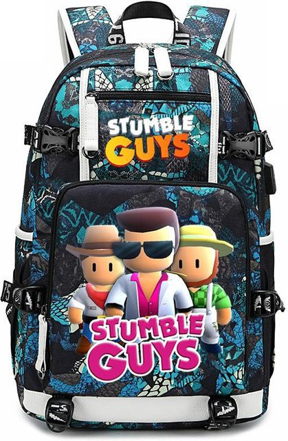 3-teiliges Schulrucksack-Set aus Oxford-Stoff mit Schultasche und Federmäppchen in Schwarz und Multicolour - Bild 1