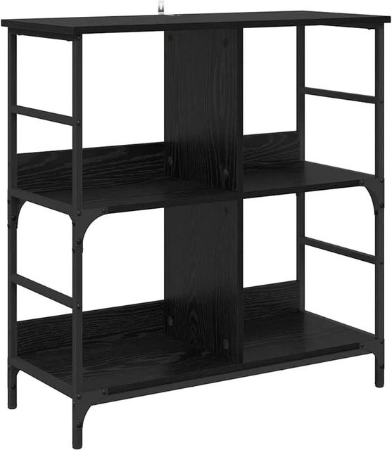 vidaXL Regal in Schwarz und Eichen-Optik im Industrial-Design, B/T/H: 78,5 x 33 x 82 cm - Bild 1