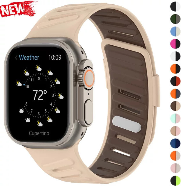 CAOWTAN Sportarmband Silikon, Zweifarbig, Apple Watch Ultra/Serie 11 10 9 8 7 - Bild 1