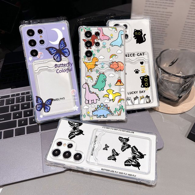 Samsung Handyhülle mit Tierdesign und Kartenhalter aus weichem TPU für verschiedene Modelle wie A56 5G, A55, A54, A35 und A15 - Bild 1
