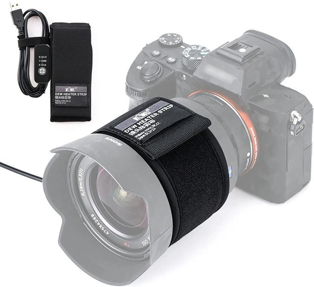 KIWIFOTOS USB-C Objektiv-Heizband zur Tau-Prävention für DSLR Kameras in Schwarz - Bild 1