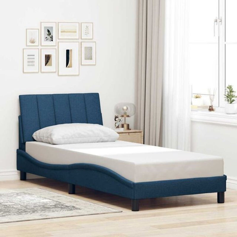 Vidaxl Polsterbett Hanko in Blau mit Stoffbezug, B/T: 90 x 200 cm - Bild 1