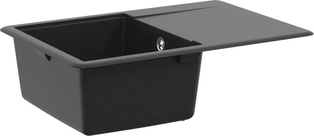 vidaXL Waschbecken aus Granitkomposit in Schwarz, B: 67 cm, T: 46 cm, H: 31 cm - Bild 1