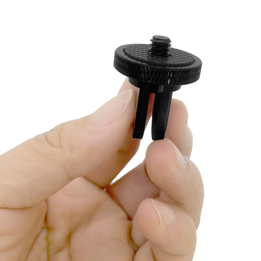 EXSKOF Schraubenadapter Konverter aus Aluminiumlegierung 1/4 Zoll für GoPro Hero Insta360 SJCAM AKASO DJI Osmo Action in Schwarz - Bild 3